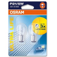 Автолампа галогенная OSRAM P21/5W ULTRA LIFE 12V 21/5W (2шт.)